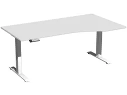 In hoogte verstelbaar bureau in vrije vorm,HxBxD 730-1230x1800x1000mm
