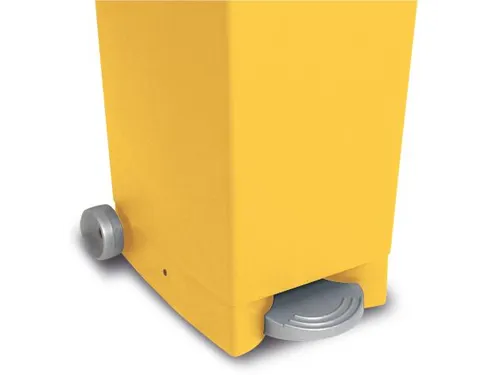 Pedaalemmers Kunststof 80 Liter 790x370x510mm Verrijdbaar Geel