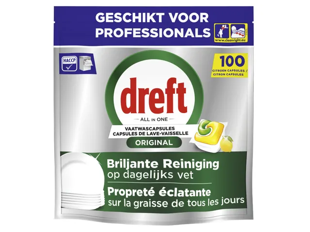 Capsule lave-vaisselle Dreft Tout-en-1 Professional lemon 100 pièces