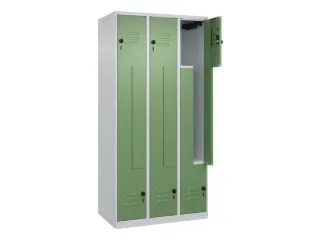 Z-garderobekast,HxBxD 1850x900x500mm,vak B 150/300mm,draaigrendel - 2