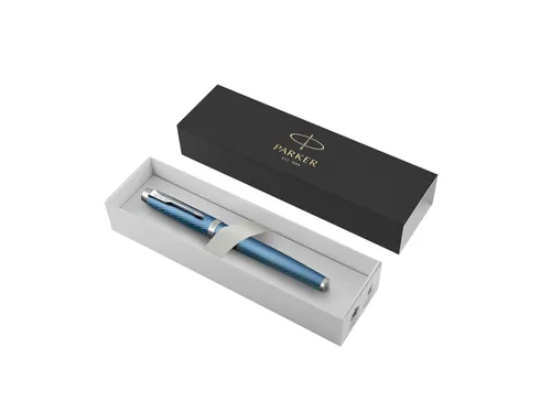 Vulpen Parker IM Premium Blue Grey Lacquer CT Finish Fijn Blauwe inkt