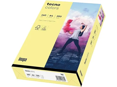 Inapa Tecno colors Gekleurd papier A4 Licht geel 160 gram 250vel