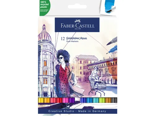 Duo aquarelmarker Goldfaber etui 12 stuks
