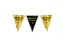 Slinger Folie vlaggen Party Flag Foil 'Pensioen' Goud-Zwart 30cmx10m