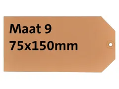 Label karton nr 9 200gr 75x150mm chamois 1000 stuks