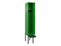 locker met bank,HxBxD 2120x300x815mm,1vak,vak B 300mm,draaigrendel