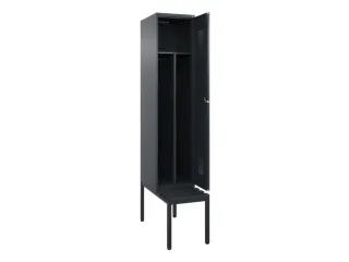 locker met bank,voor scheiding van kleding,HxBxD 2120x400x815mm,1vak - 1