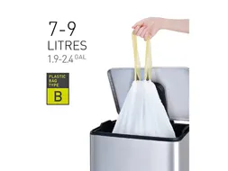 Afvalzak EKO MDPE type B met trekband 40x45cm 7-9 Liter wit