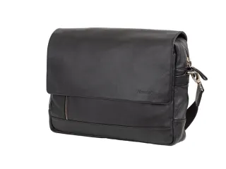Laptop aktetas Alassio ORO. Zwart leer. - 2