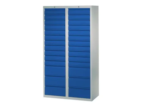 ladekast HxBxD 1800x1000x500mm 28laden RAL7035 front RAL5010