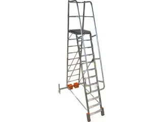 verrijdbare treden-platformladder,eenzijdig,12trede(n),stand H 2,75m - 1