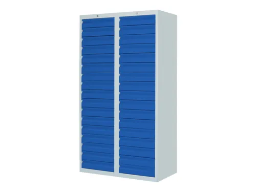 ladekast HxBxD 1800x1000x500mm 34laden RAL7035 front RAL5010