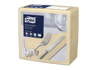 Tork 478747 Dinner Servet 2-Laags Zand 1/4 Vouw 39x39cm - 2