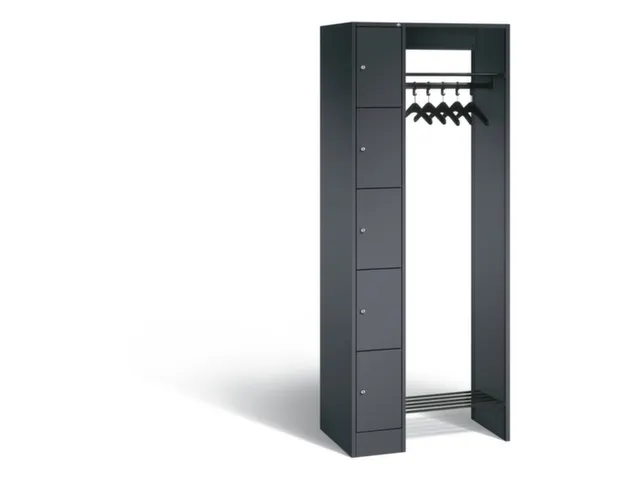 locker met kapstok,HxBxD 1950x740x480mm,romp RAL7016,front RAL7016