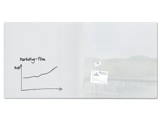 Glasmagneetbord XL Sigel super wit 2000x1000x18mm 2 magneten - 1