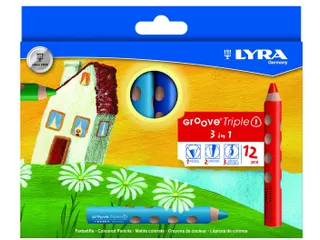 Kleurpotlood LYRA Groove Triple One extra dik set à 12 kleuren - 2
