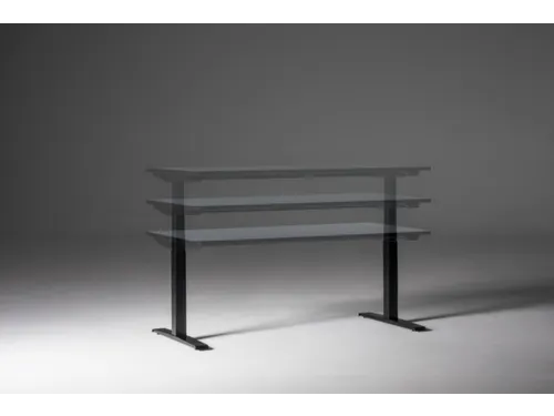 Elektrisch ihv bureau,HxBxD 650-1310x1400x800mm,blad donkergrijs