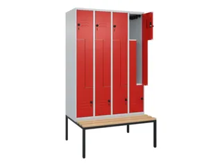 Z-garderobekast,HxBxD 2120x1200x815mm,8vak,vak B 300mm,draaigrendel - 2