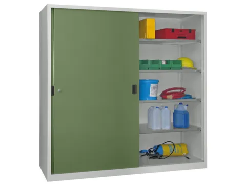 schuifdeurkast,HxBxD 1950x2000x600mm,RAL7035,front RAL6011