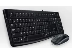 Logitech Desktop MK120, Bedraad, USB, QWERTY, Zwart, Inclusief muis