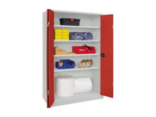 Ruime Vouwdeurkast 1950x1200x400mm 4legborden Ral7035 Front Ral3000 - 2