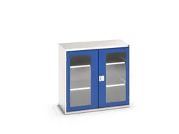 vitrinekast 1000x1050x550mm 2xStalen bodem romp RAL7035 front RAL5010