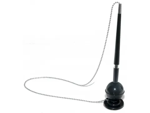 Stylofoor zwart aan metalen ketting verticaal zelfklevend blauw 0.7mm