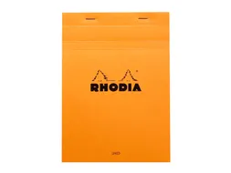 Schrijfblok Rhodia A5 lijn 80 vel 80gr met kantlijn oranje