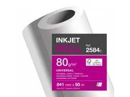 Inkjet Plotterpapier 841mm x 50 meter 80 gram