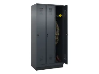 locker,HxBxD 1950x900x500mm,3vak,vak B 300mm,draaigrendel,sokkel - 1