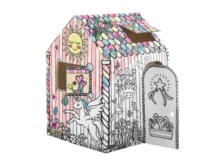 Kartonnen speelhuis XL Eenhoorn Bankers Box Play inkleurbaar - 1