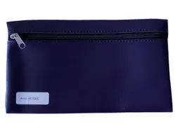 Schooletui 15x26cm met rits skai donkerblauw