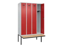 locker met bank,HxBxD 2120x1200x815mm,4vak,vak B 300mm,cilinderslot