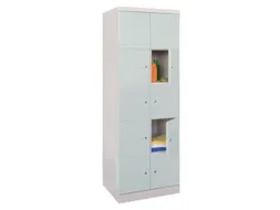 Vakkenkast HxBxD 1800x600x500mm 10 Vakken Ral7035 Cilinderslot Sokkel