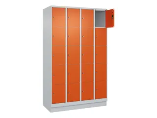 lockerkast,HxBxD 1950x1200x500mm,4x5vakken,vak B 300mm,cil.-slot - 1