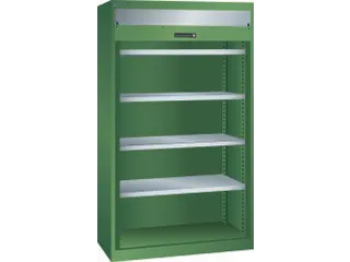 zwaarlast-roldeurkast,HxBxD 1950x1100x641mm,4xStalen bodem,lak RAL6011 - 3