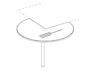 aanbouwtafel,i.h.v.,HxØ 720-840x1000mm,driekwartrond,MS-donkergrijs - 6