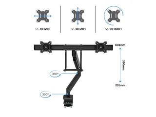 Monitorarm Fellowes Eppa voor 2 Schermen Crossbar wit - 11