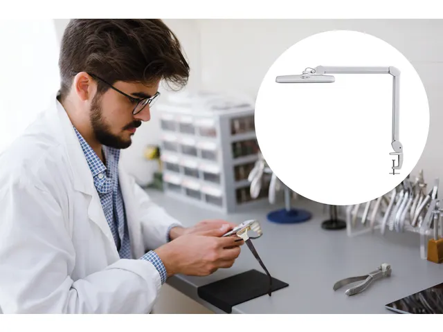 Werkpleklamp MAUL Intro LED tafelklem dimbaar wit