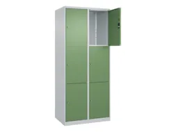 lockerkast,HxBxD 1850x800x500mm,2x3vakken,vak B 400mm,cil.-slot
