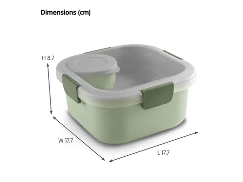Sigma Home food to go lunchbox 1,4L groen - 17,7x17,7x8,7cm