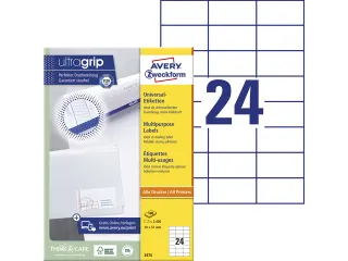 Etiket Avery ILK 70x37mm 100 vel 24 etiketten per vel wit - 1