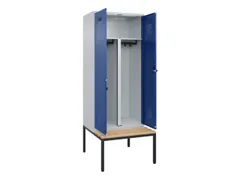 PBM-locker met bank,HxBxD 2120x800x815mm,2vak,vak B 400mm,draaigrendel