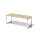 bureau,HxBxD 740x2000x800mm,blad esdoorn,sledeframe verkeerswit