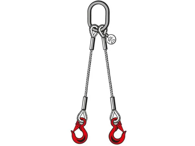Élingue 2Brins Force 0-45° 2 8T Câble Ø 14Mm Longueur Utile 1M