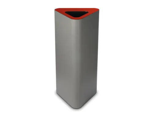 afvalbak,60l,HxBxD 800x380x380mm,romp staal grijs,gesloten