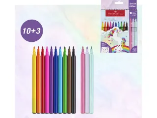 Viltstiften Faber-Castell Unicorn 10x standaard kleuren + 3x pastel kl - 4