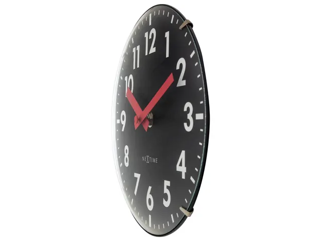 Horloge de table Nextime Duomo Mini 20 cm noir avec un verre bombé