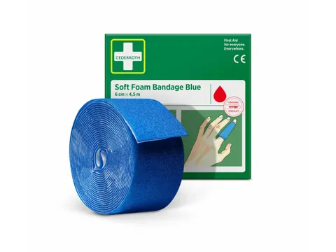 Bandage Cederroth Soft Foam blauw 6cmx4.5m