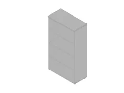 kantoorstelling 1600x900x450mm 4 OH 3xhouten vloer aluminium grijs